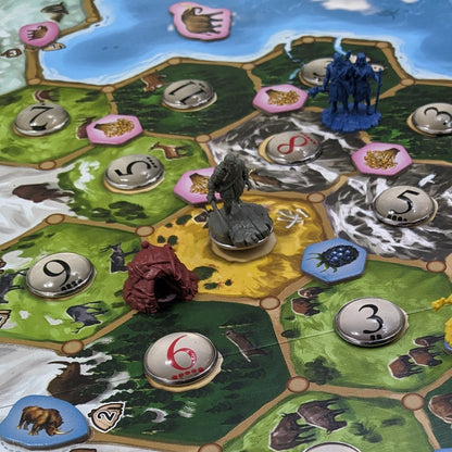 Catan: Dawn of Humankind Board Game Inspired Unofficial Glass and Metal Token Pack