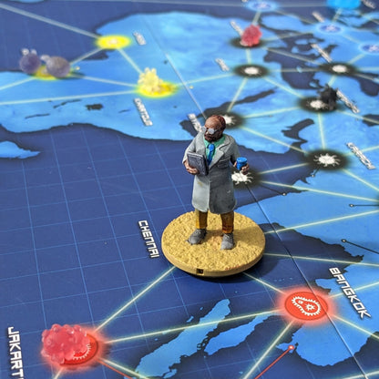 Pandemie-Erweiterung „Im Labor“ und „Ausnahmezustand“, 32 mm, von Brettspielcharakteren inspiriertes inoffizielles 7-Figuren-Paket
